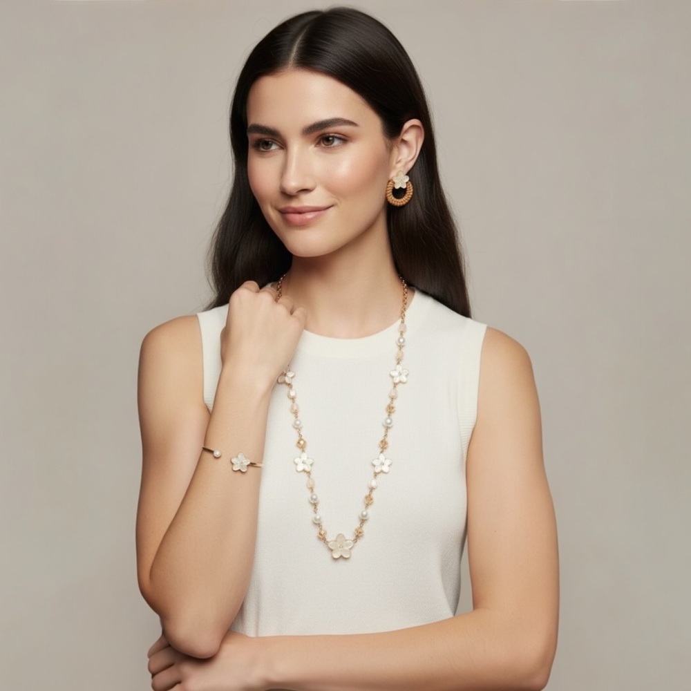 NIB Avon Blossom Breeze Jewelry Set – Necklace, Earrings & Bracelet - Picture 12 of 14
